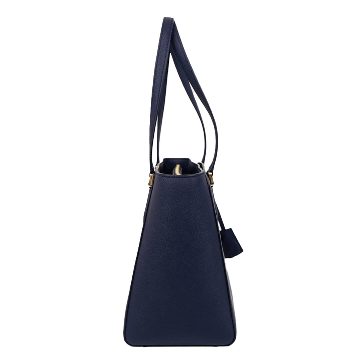 Tory Burch Navy Saffiano Leather Tote Bag