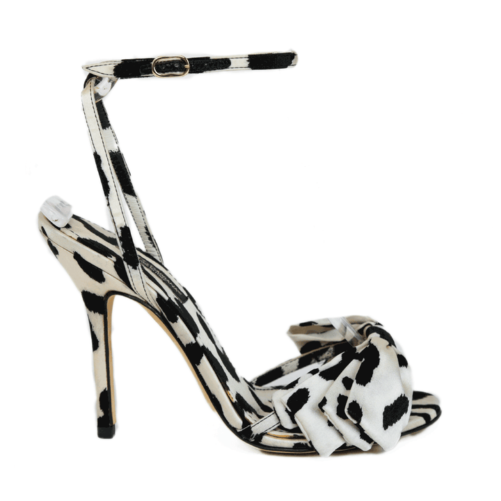 Dolce & Gabbana Leopard Print Satin Bow Sandals