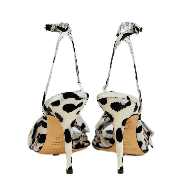 Dolce & Gabbana Leopard Print Satin Bow Sandals