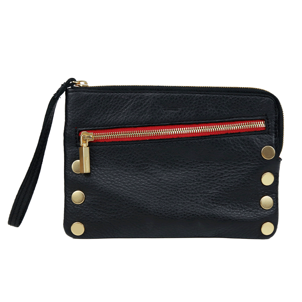 Hammitt Black Leather Nash Small Wristlet