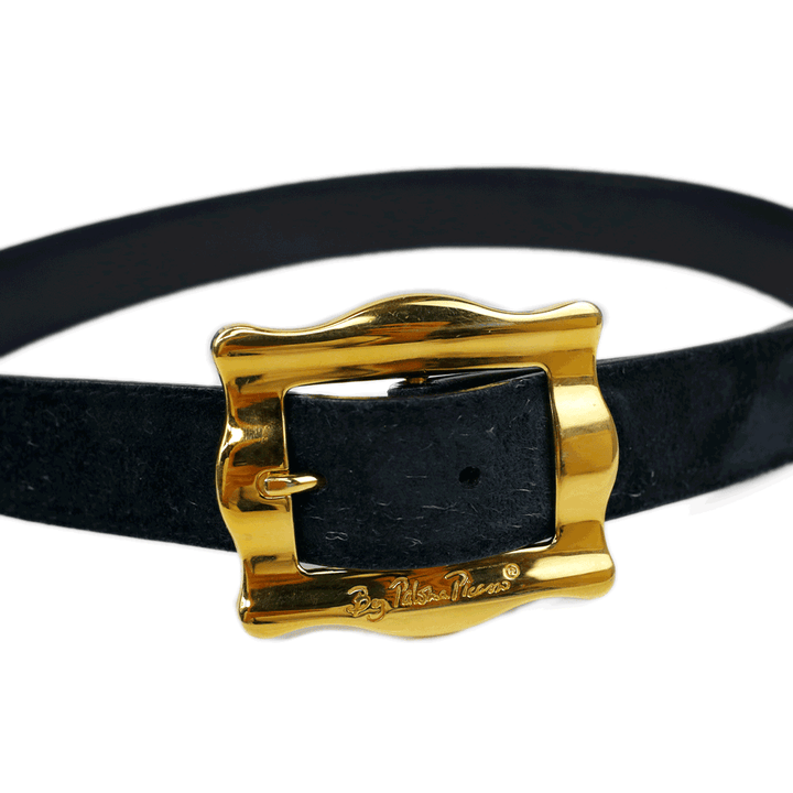 Paloma Picasso Vintage Navy Suede Belt