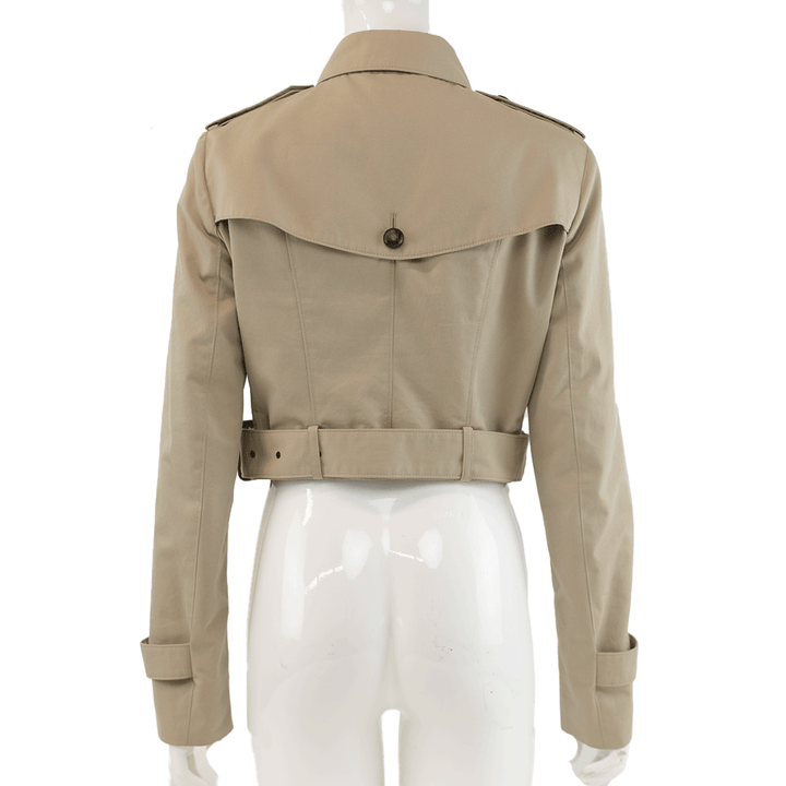Burberry Prorsum Tan Cropped Trench Jacket