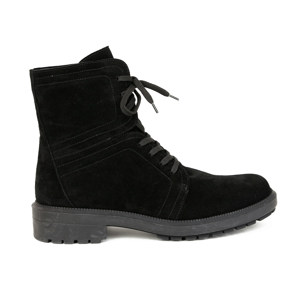Aquatalia Men's Black Suede Combat Boots