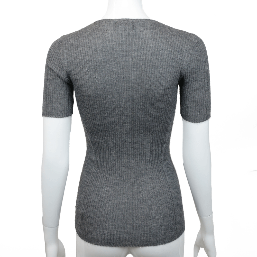 Chanel Gray Vintage Interlocking CC Cashmere Blend Sweater
