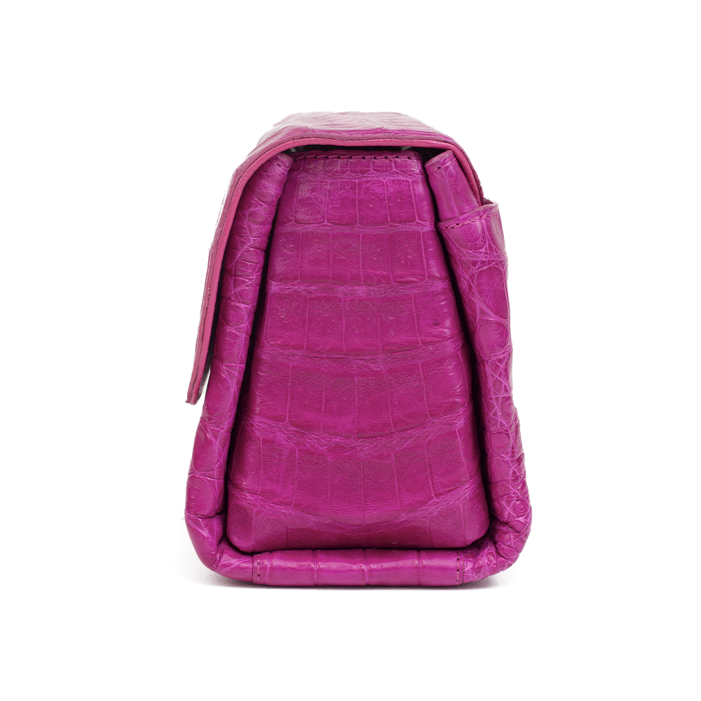 Nancy Gonzalez Magenta Crocodile Triple Gusset Mini Bag