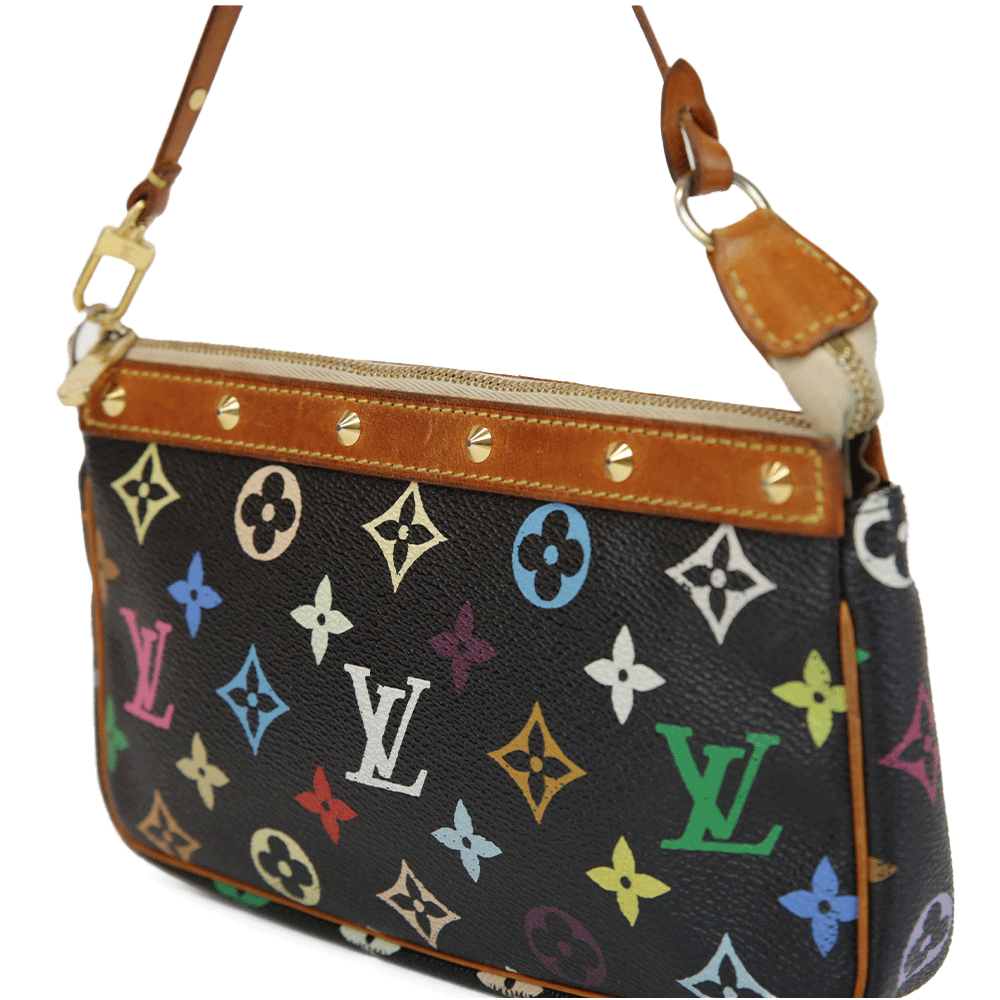 Louis Vuitton Takashi Murakami Black & Multicolor Monogram Pochette