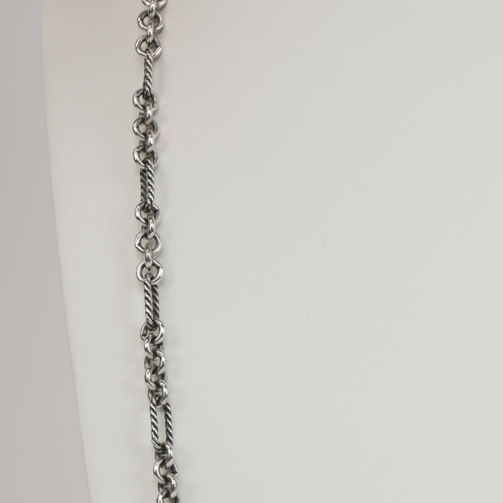 David Yurman Sterling Silver Figaro Chain Toggle Necklace
