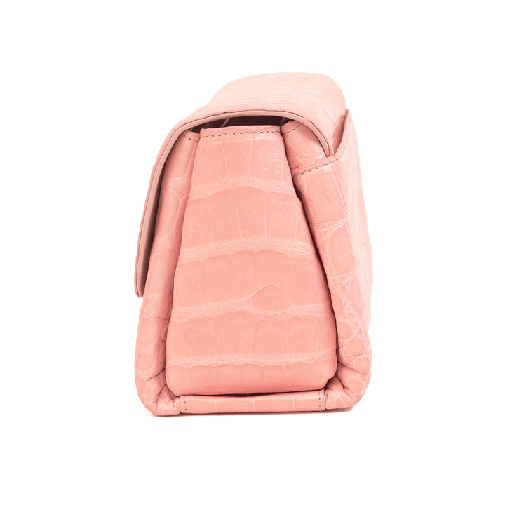Nancy Gonzalez Light Pink Crocodile Triple Gusset Mini Bag