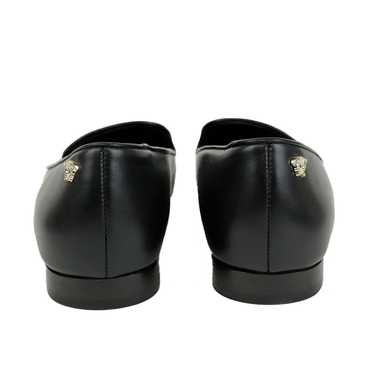 Versace Black Leather Medusa Loafers