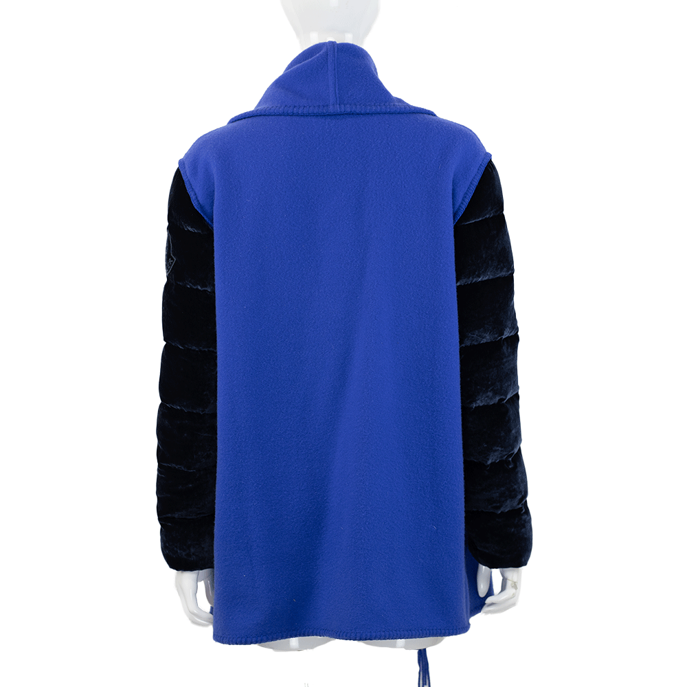 Moncler Blue Mantella Velvet & Wool Jacket