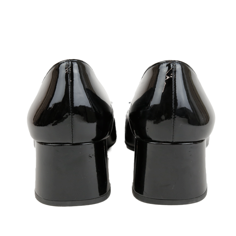 Prada Black Patent Leather Bow Pumps