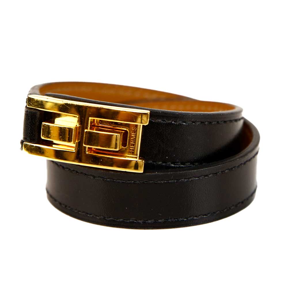 Hermès Drag Leather Double Tour Bracelet
