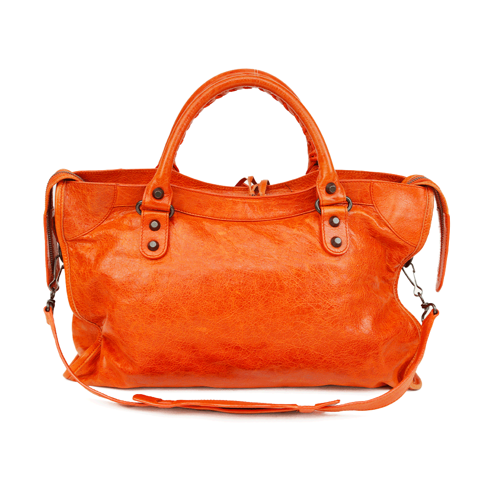 Balenciaga Orange Leather Motocross Classic City Bag | DBLTKE Balenciaga Orange Leather Motocross Classic City Bag | DBLTKE