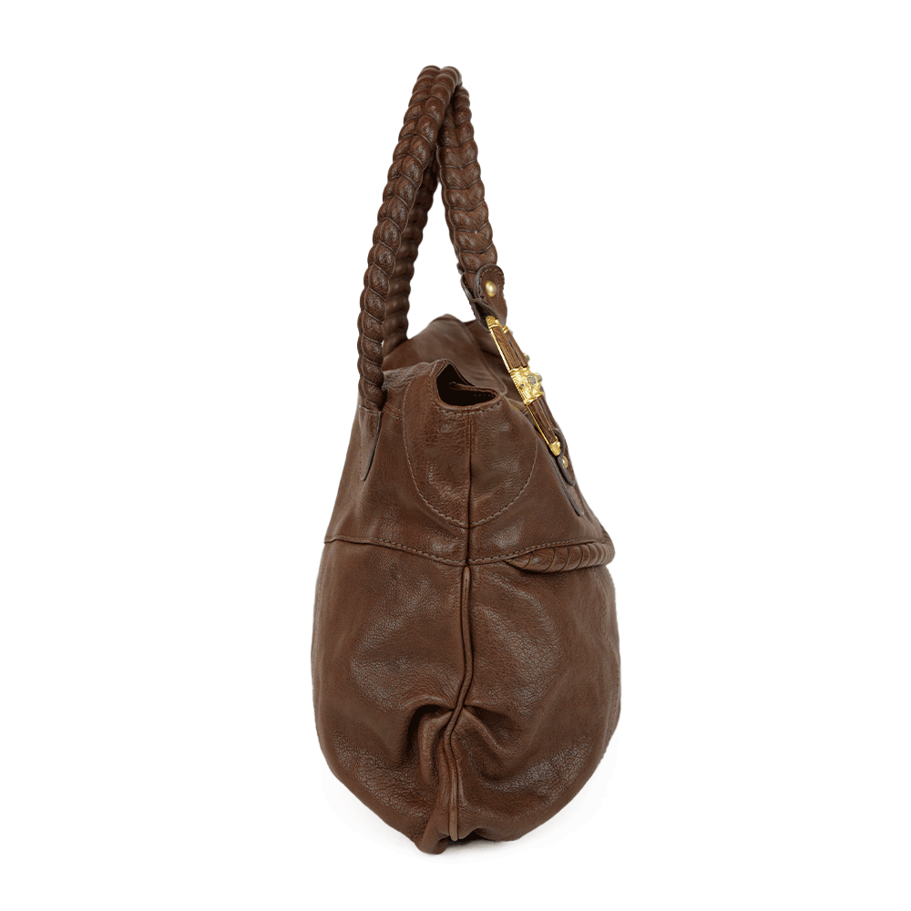 Valentino Ponyhair Embroidered Handle Bag - Brown Handle Bags, Handbags -  VAL317613