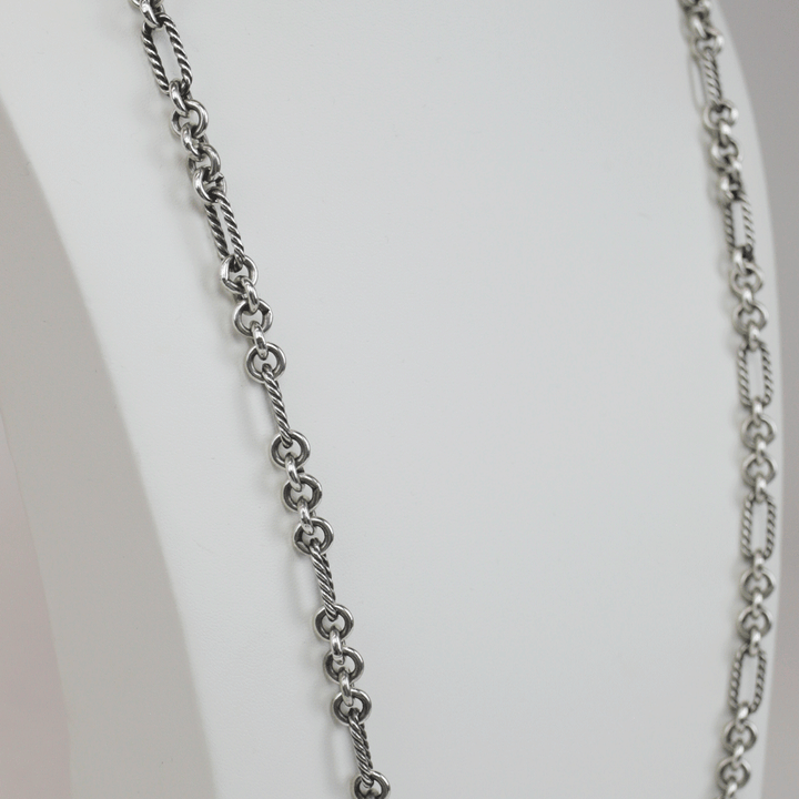 David Yurman Sterling Silver Figaro Chain Toggle Necklace