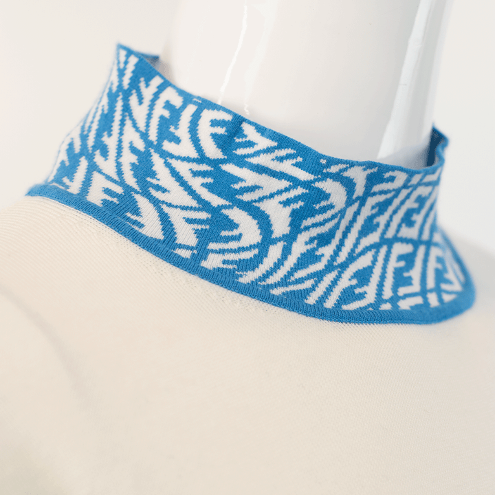 Fendi White & Blue FF Vertigo Sweater