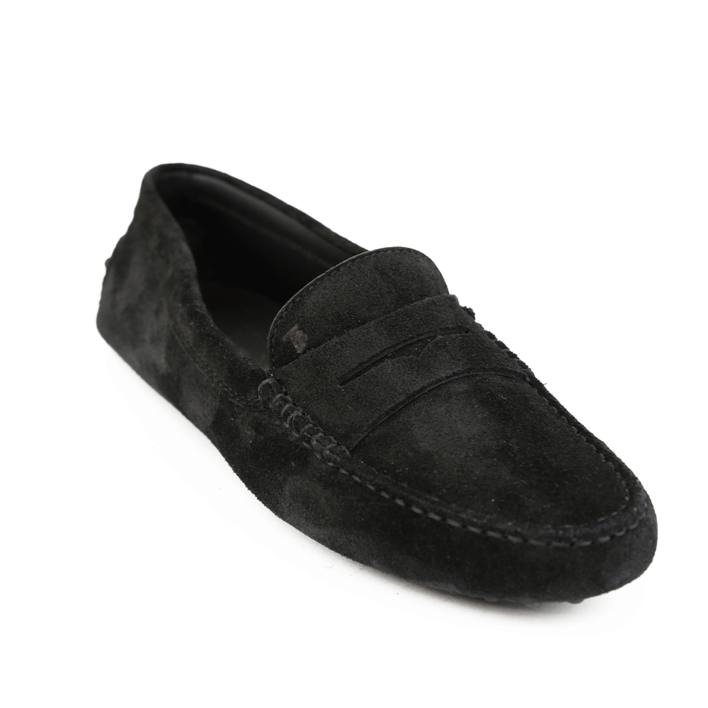 Tod's Black Gommino Suede Loafers