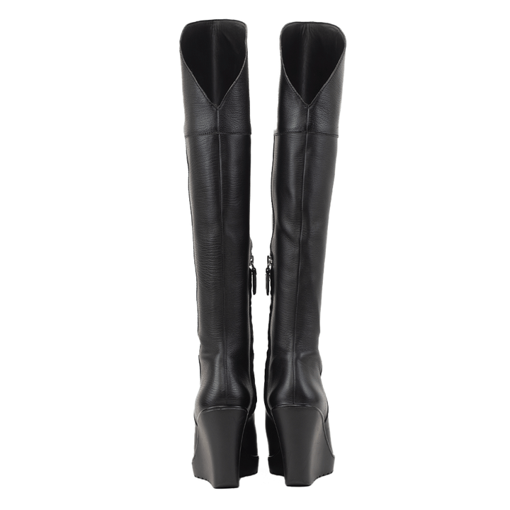 Rebecca Minkoff Black Leather Lotte Wedge Boots