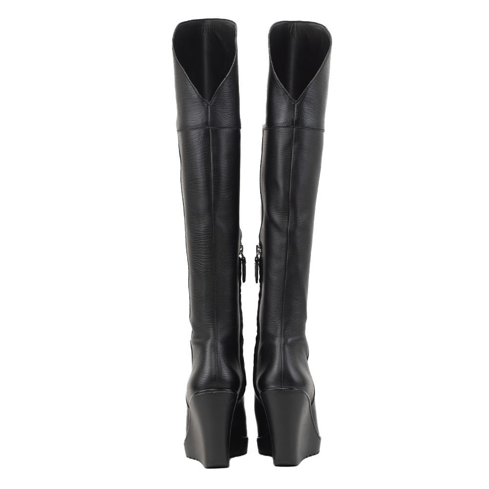 Rebecca Minkoff Black Leather Lotte Wedge Boots