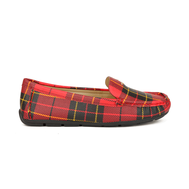 Coach Red Plaid Loafers