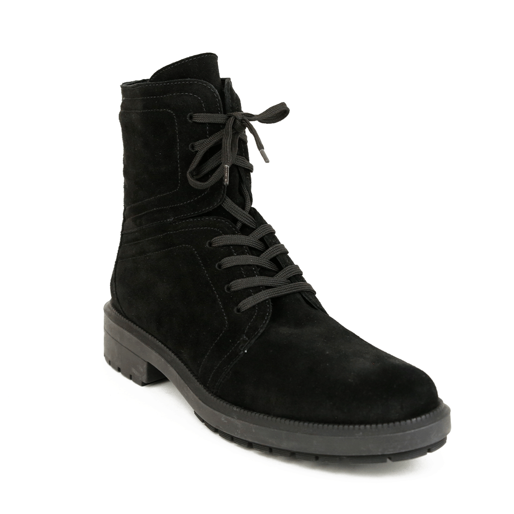 Aquatalia Men's Black Suede Combat Boots