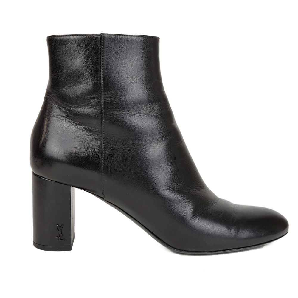 Saint Laurent Black Leather Ankle Boots
