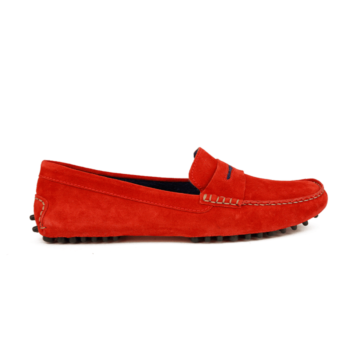 Manolo Blahnik Orange Suede Loafers