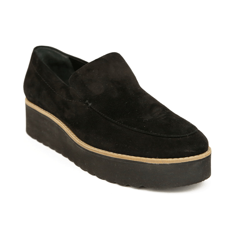 Vince Black Suede Platform Loafers