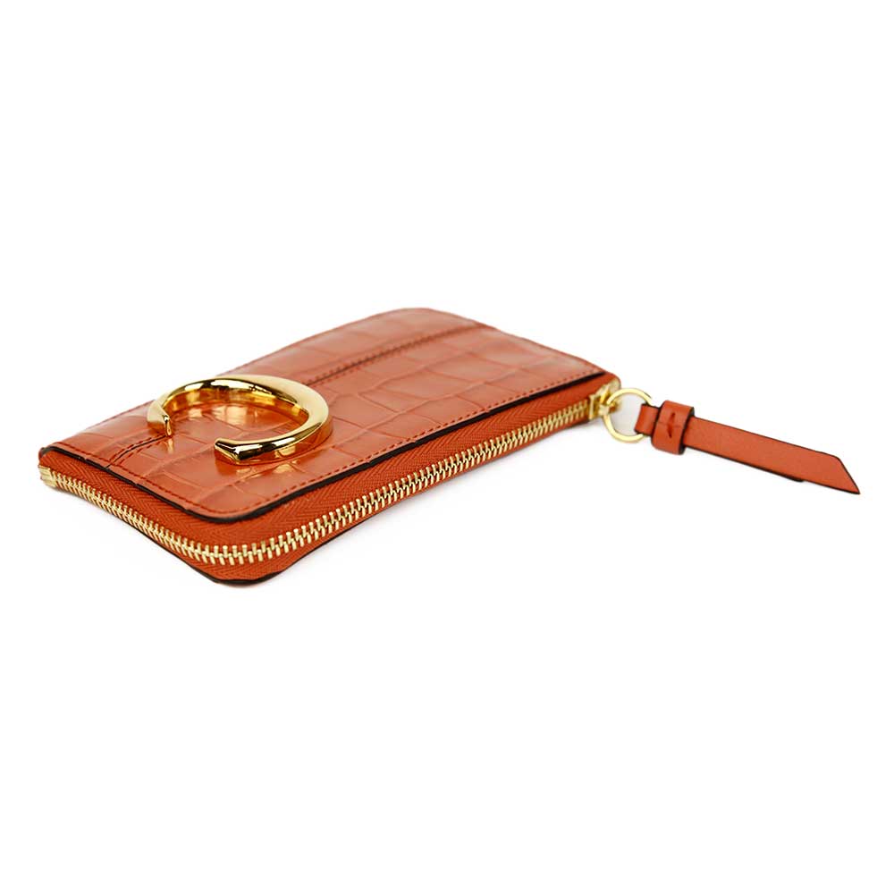 Chloé Embossed Leather 'C' Card Case