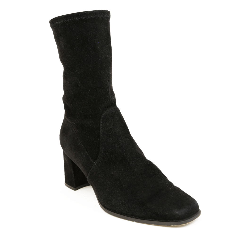 Stuart Weitzman Black Suede Sock Boots