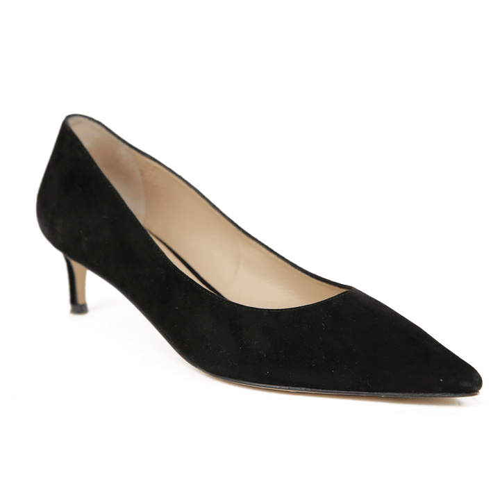 Stuart Weitzman Black Suede Pointed Toe Pumps