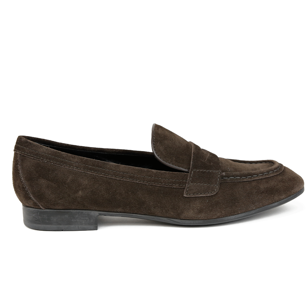 Tod's Dark Brown Suede Penny Loafers