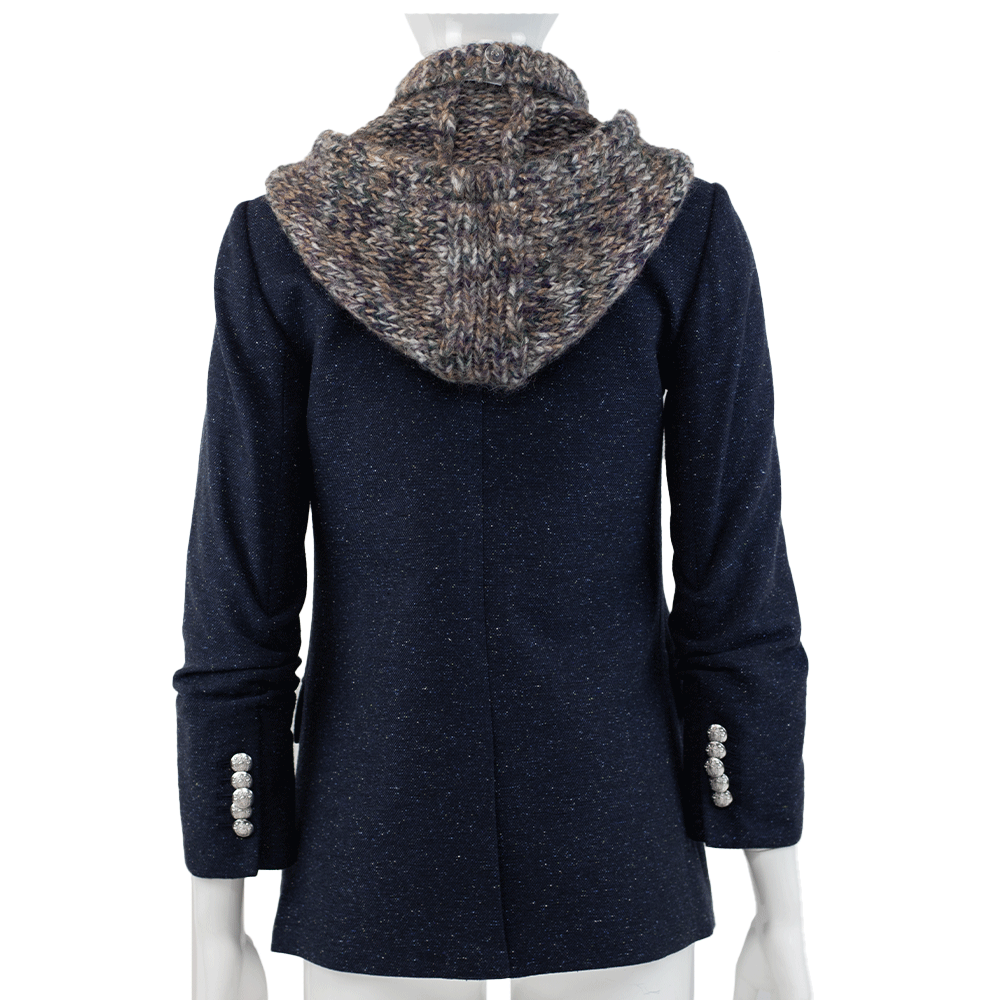 Veronica Beard Navy Knit Hoodie Blazer