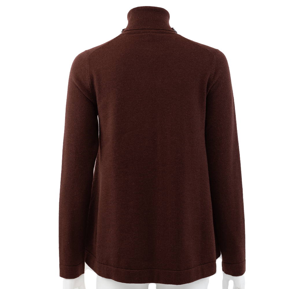 Brunello Cucinelli Maroon Cashmere Beaded Sweater