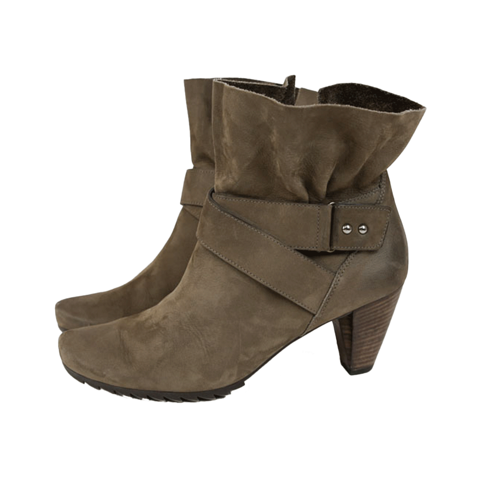 Paul Green Gray Nubuck Suede Ankle Boots
