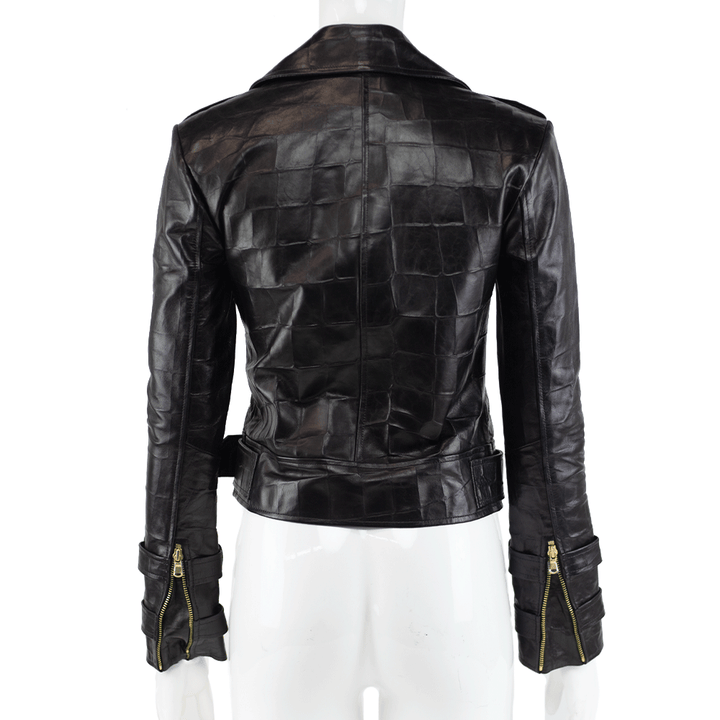 L'Agence Black Leather Biker Jacket
