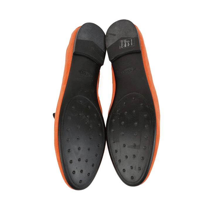Tod's Orange & Black Suede Loafers