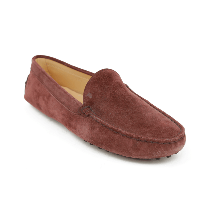 Tod's Burgundy Suede Loafers