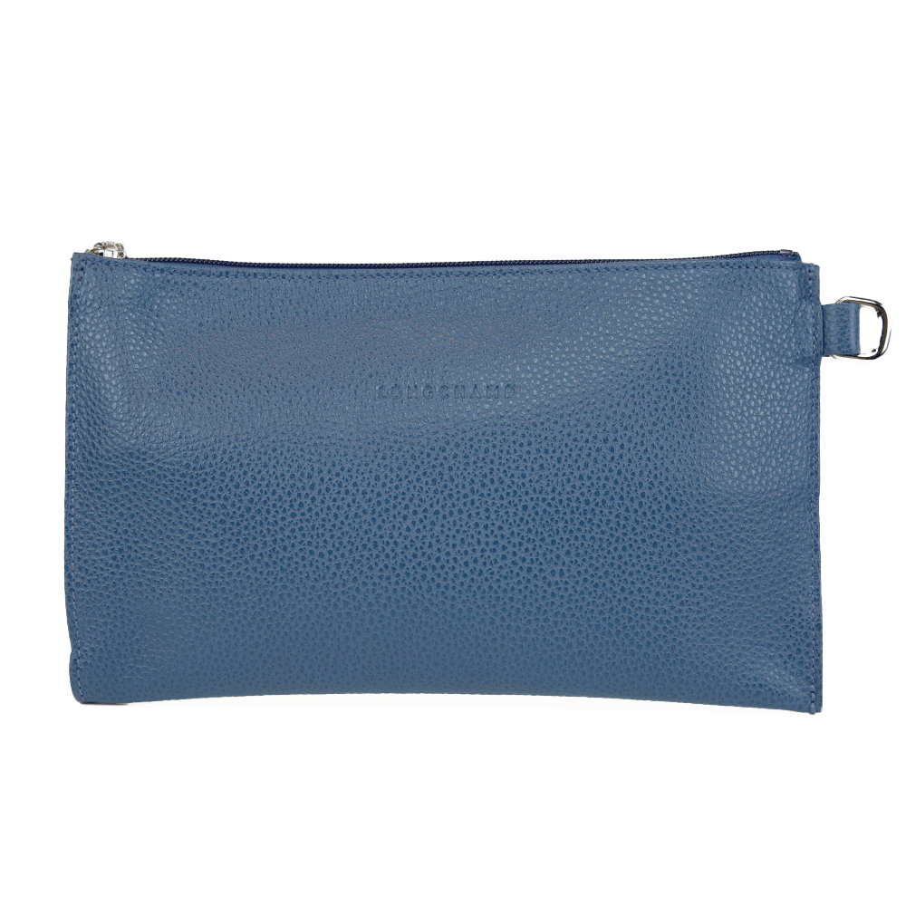 Longchamp Blue Leather Zip Pouch