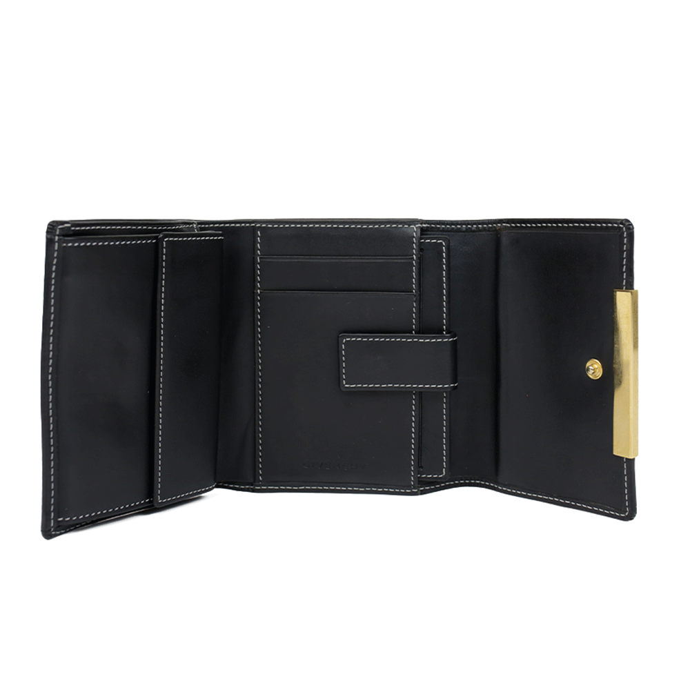 Givenchy Black Canvas & Leather Bi-Fold Wallet