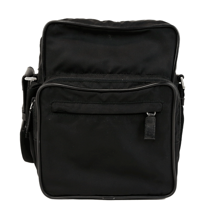 Prada Black Tessuto Nylon Vintage Small Messenger Bag