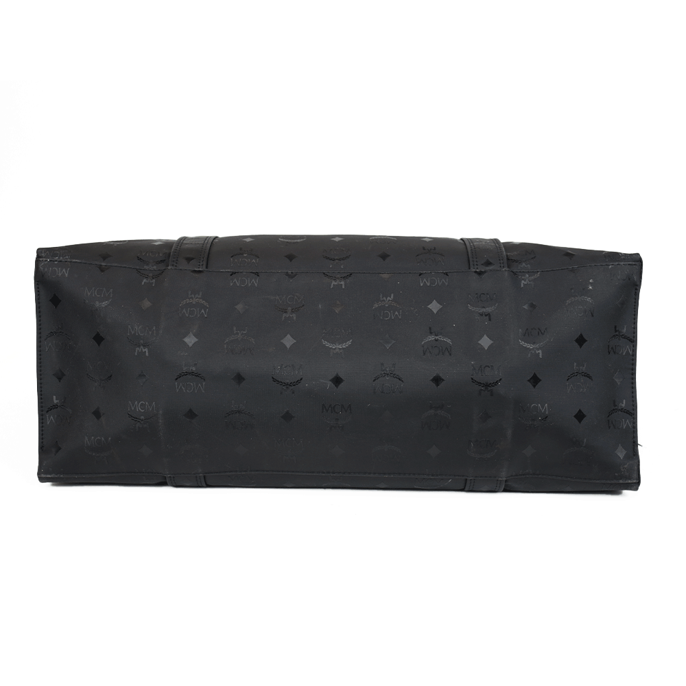 MCM Black Visetos Nylon Large Travel Tote Bag