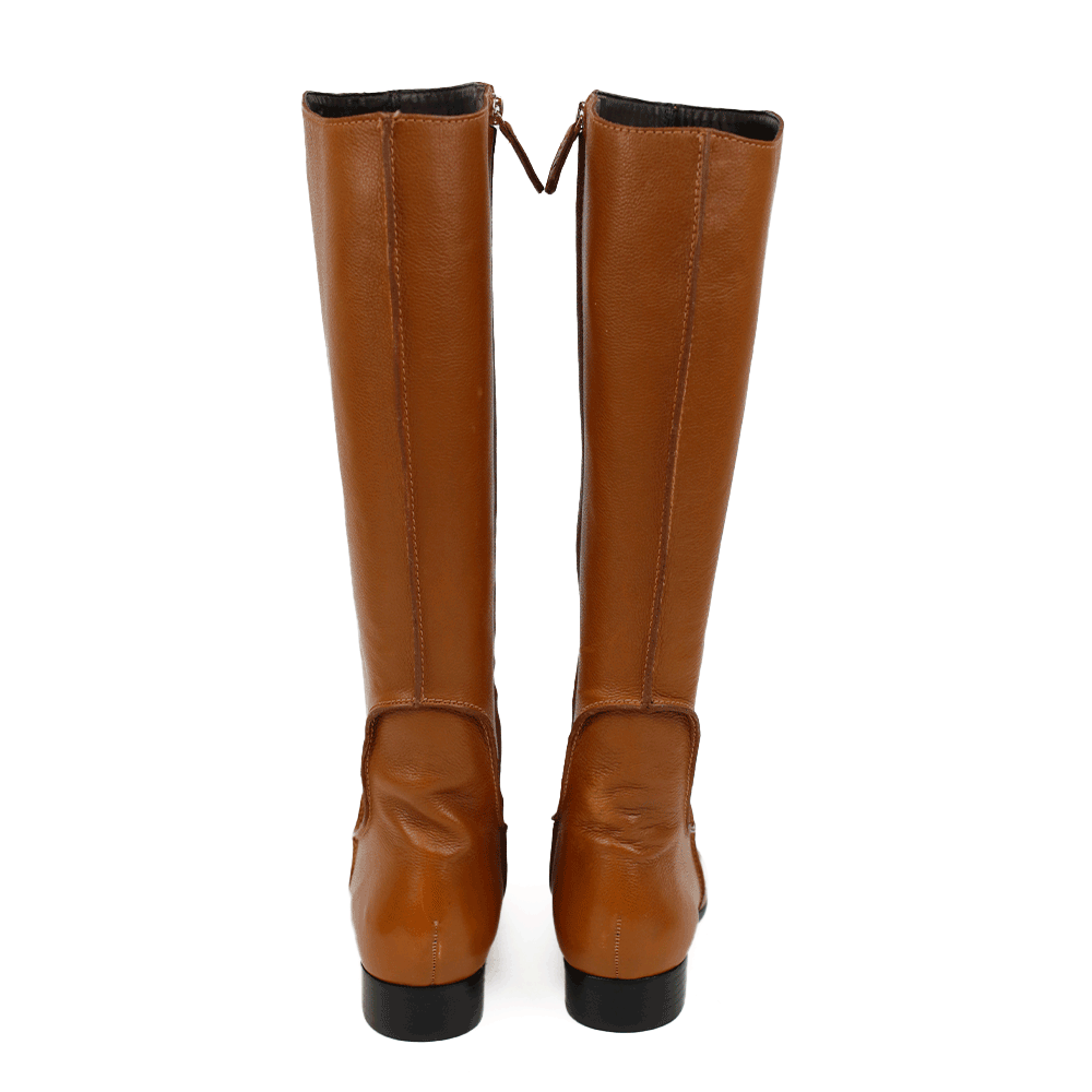 Diane Von Furstenberg Cognac Leather Knee High Boots