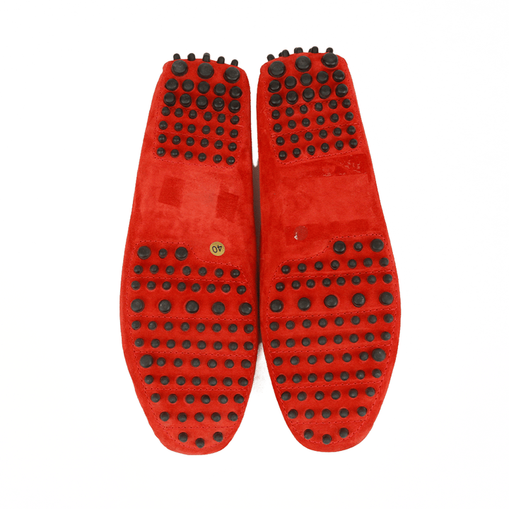 Manolo Blahnik Orange Suede Loafers