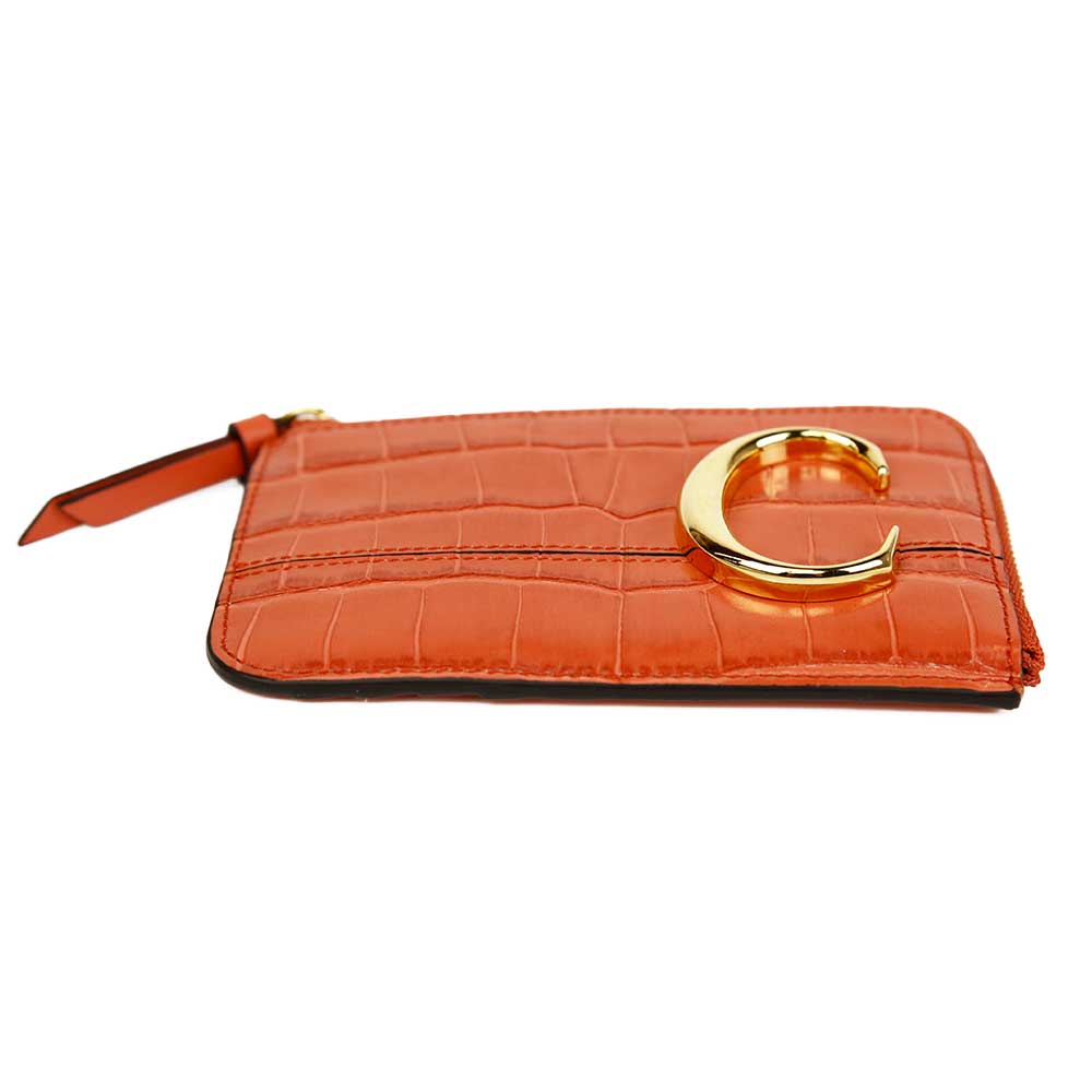Chloé Embossed Leather 'C' Card Case