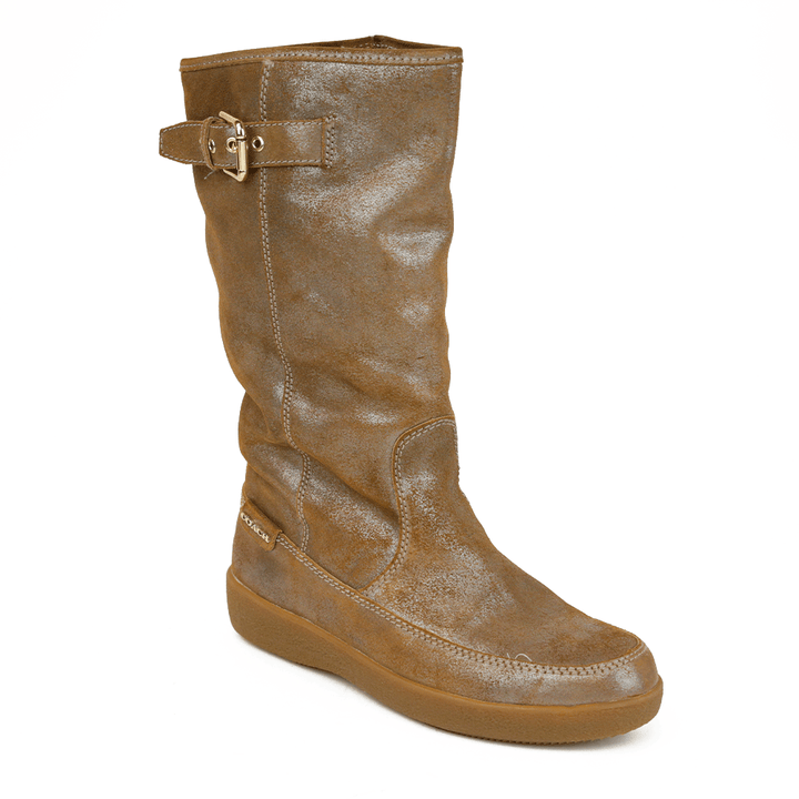 Coach Tanesha Brown Shimmer Wedge Calf Boots