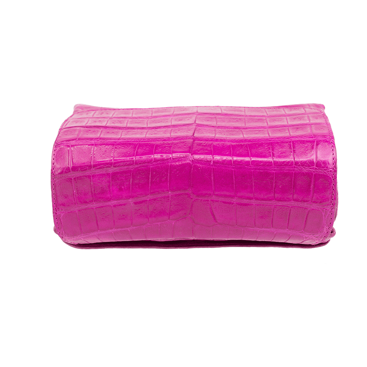 Nancy Gonzalez Magenta Crocodile Triple Gusset Mini Bag