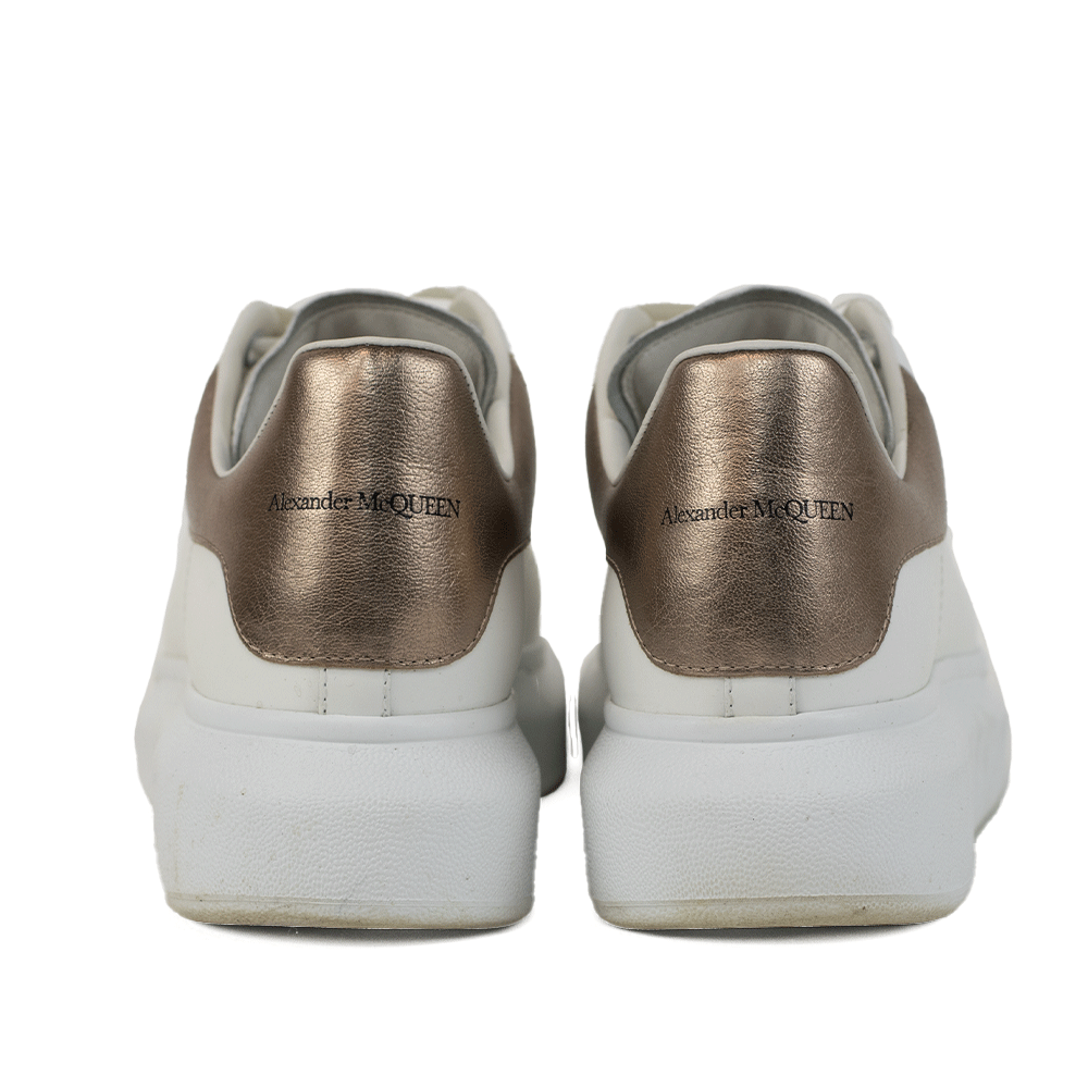 Alexander McQueen White Rose Gold Oversized Sneaker DBLTKE Luxury Consignment Boutique