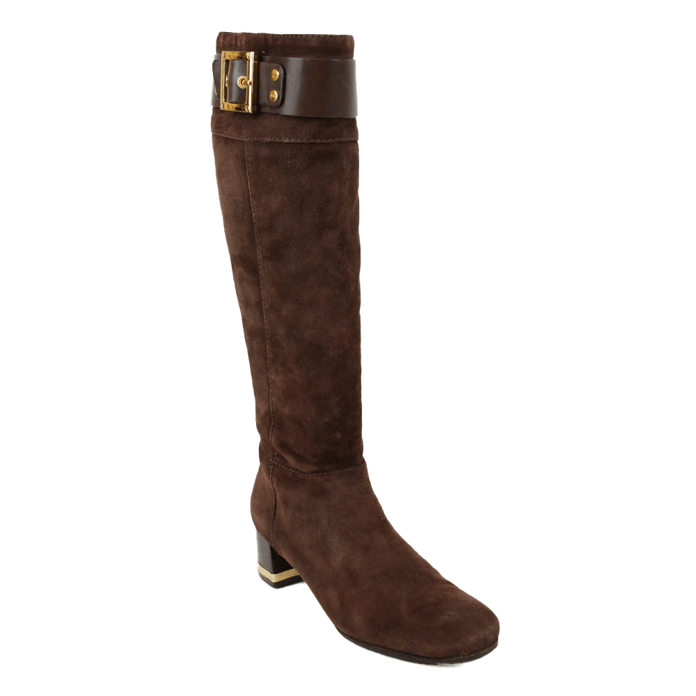 Tory Burch Brown Suede Edith 2 Knee High Boots