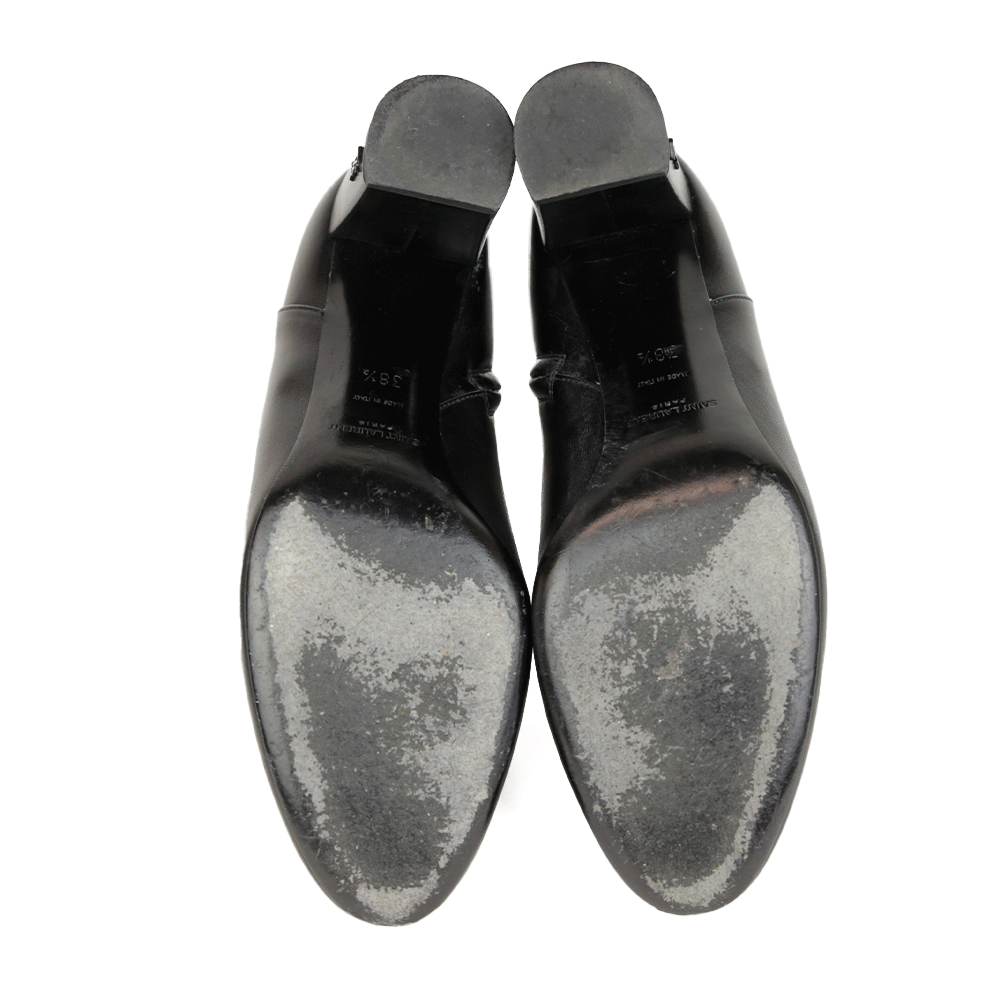 Saint Laurent Black Leather Ankle Boots